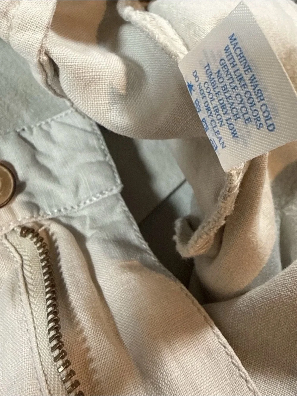 Faherty Brand Men’s Linen Shorts Size 36 Beige Tan Flat Front Coastal Casual